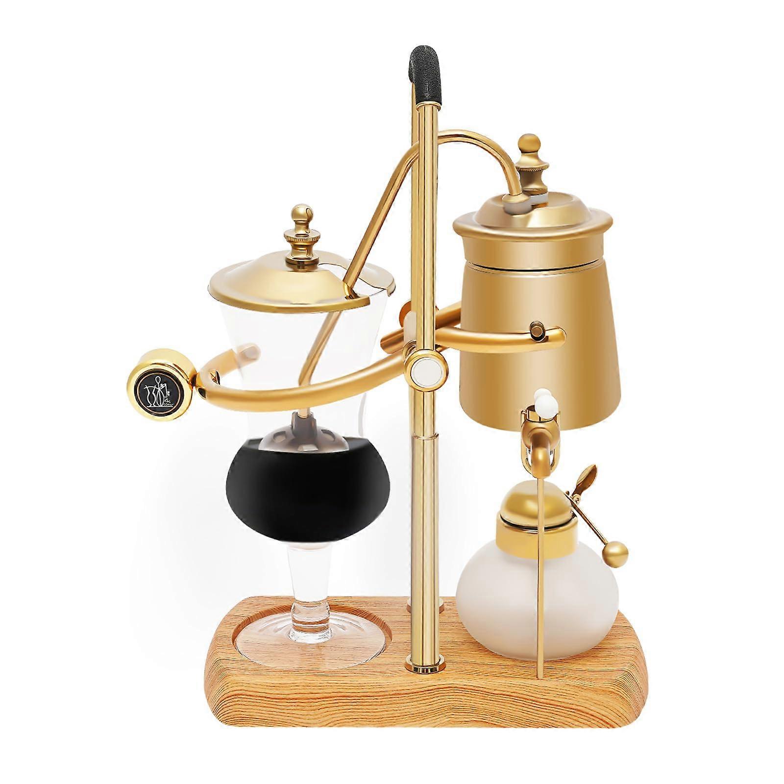 Vintage Balance Gravity Siphon Coffee Maker Kit with Glass Brewing and Integrated Filter, 4Cup