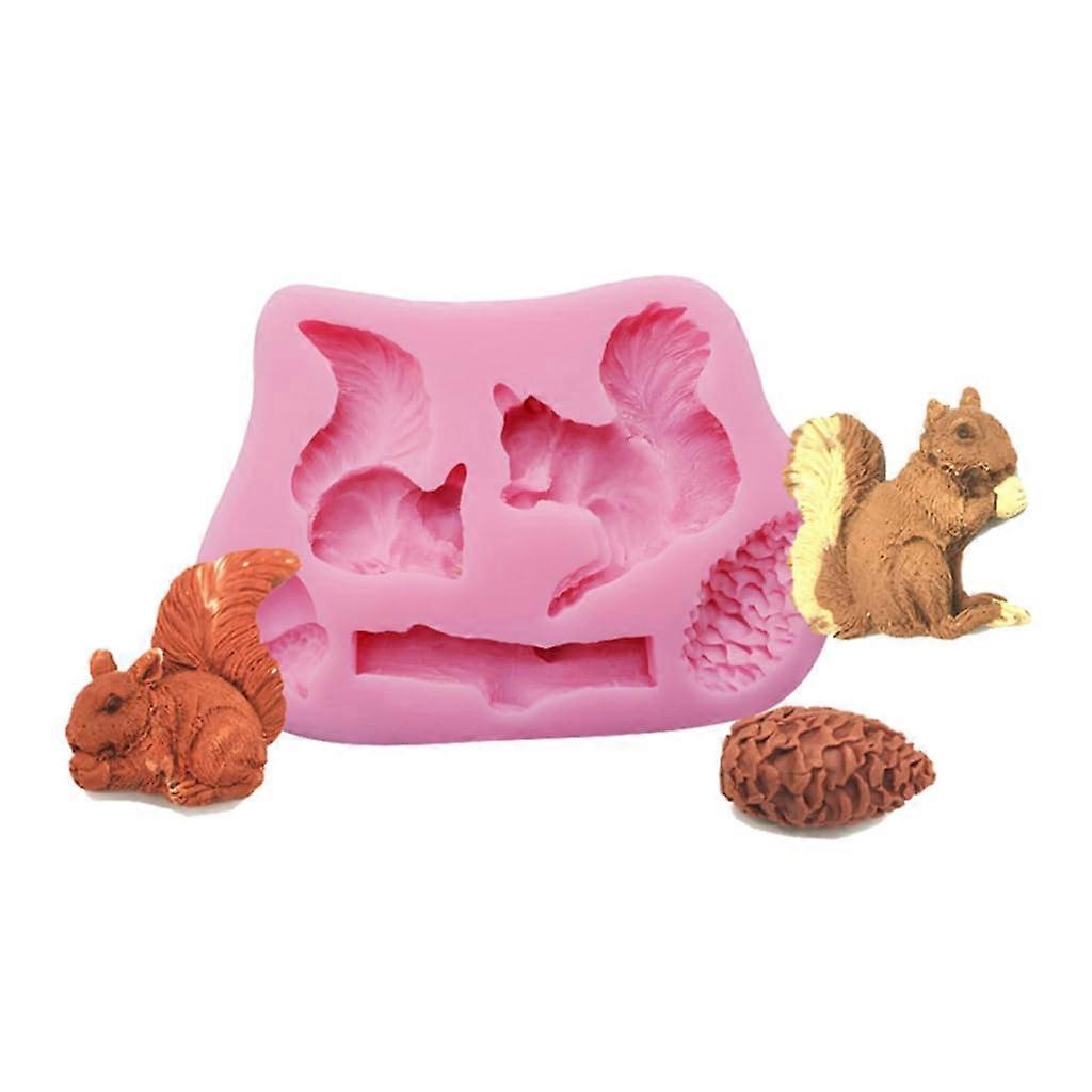 Silicone Cake Mold with Branch and Squirrel Design for DIY Baking Candy and Soap Making