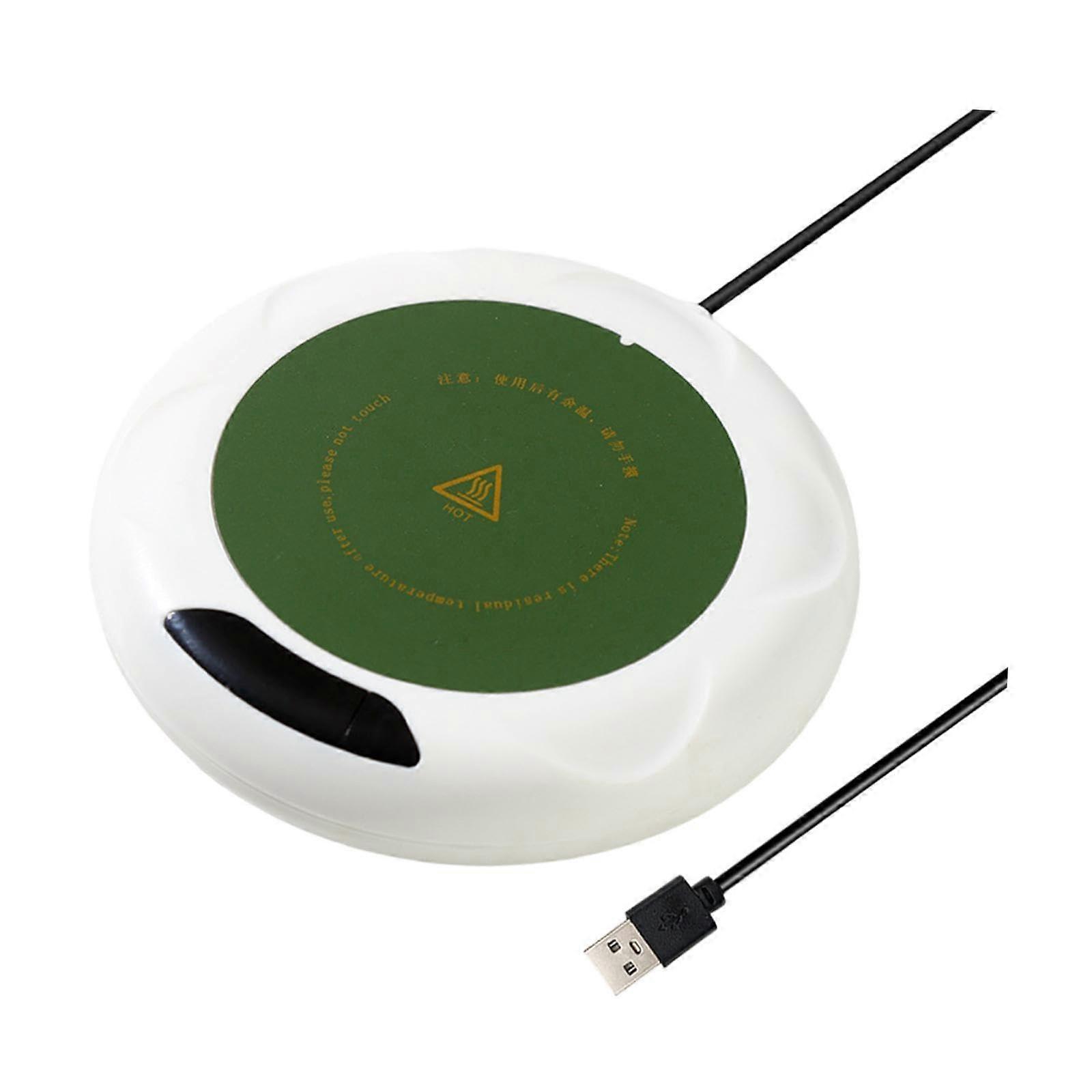 Coffee Cup Warmer with Smart Temperature Control, USB Mug Heater with Digital Display for Desk, White