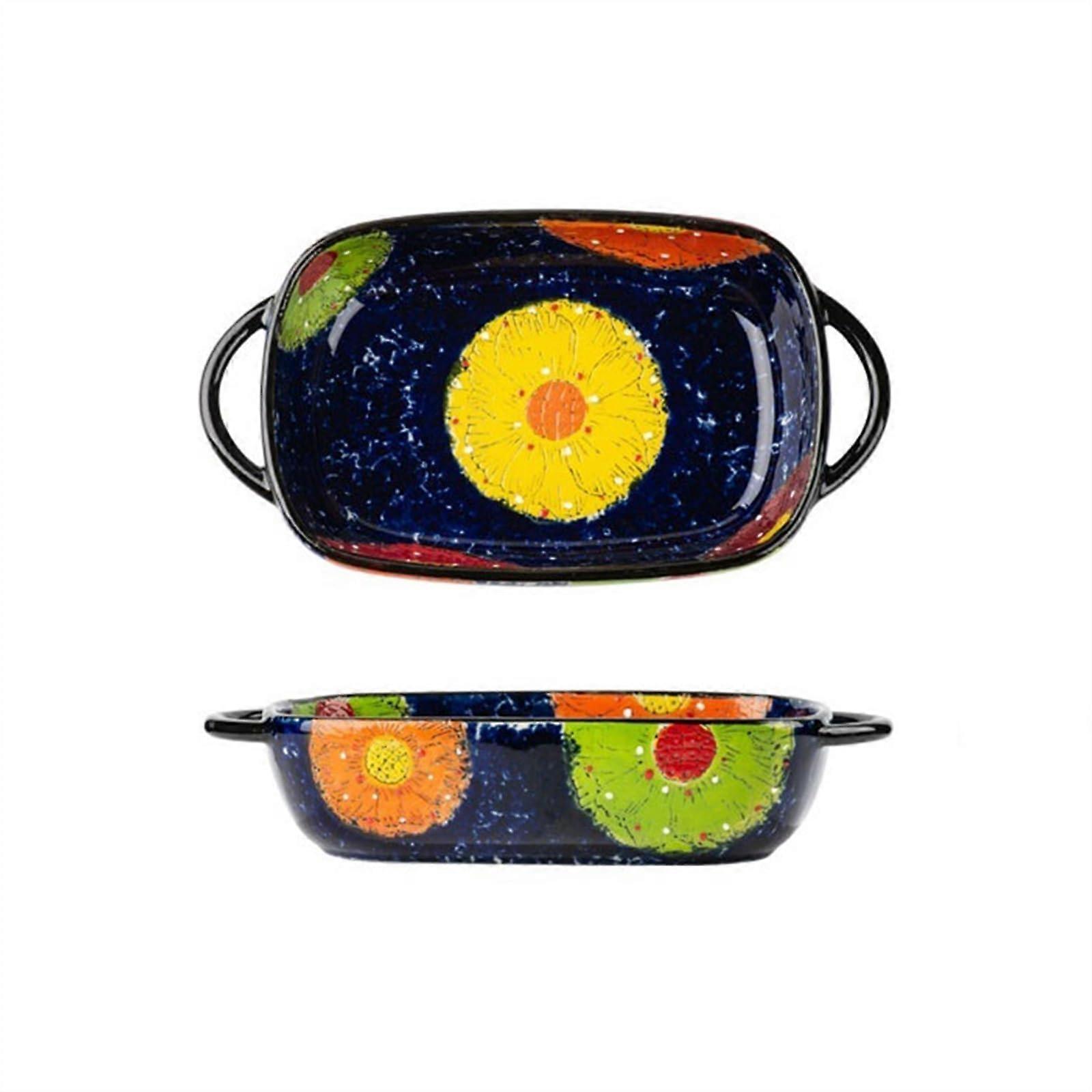 Ceramic Baking Dish 19.5cm Lasagna Pan  Temp Resistant Oven Microwave Safe with Handle