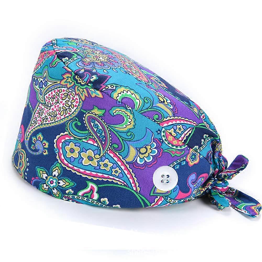 Bouffant Scrub Cap with Breathable Cotton and Satin Lining, Adjustable PonytailFriendly Design