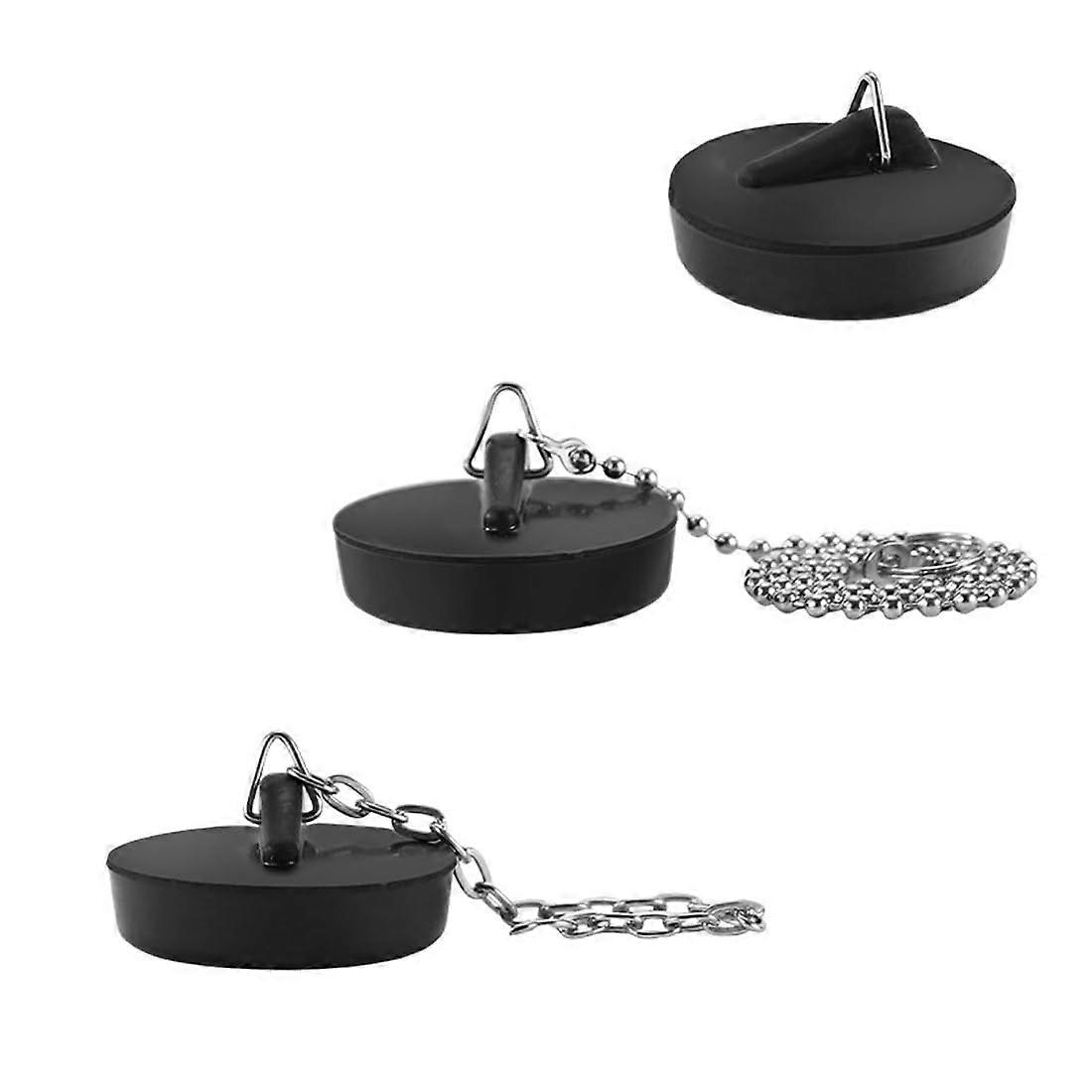 Universal PVC Sink Drain Stopper with Chain 45mm Bath Plug for Kitchen and Bathroom