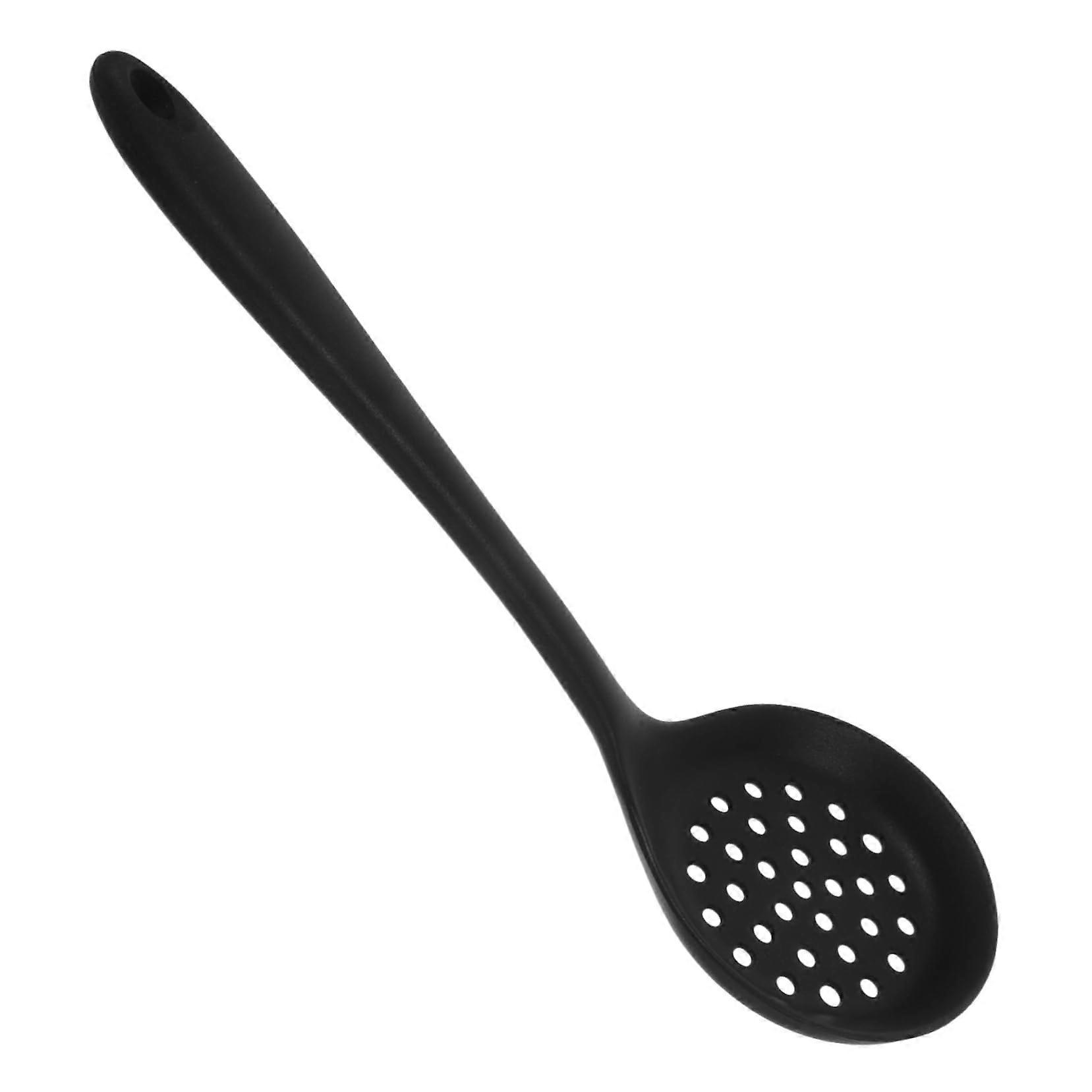 Silicone Slotted Skimmer Spoon Heat Resistant NonStick Long Handle Kitchen Strainer for Cooking