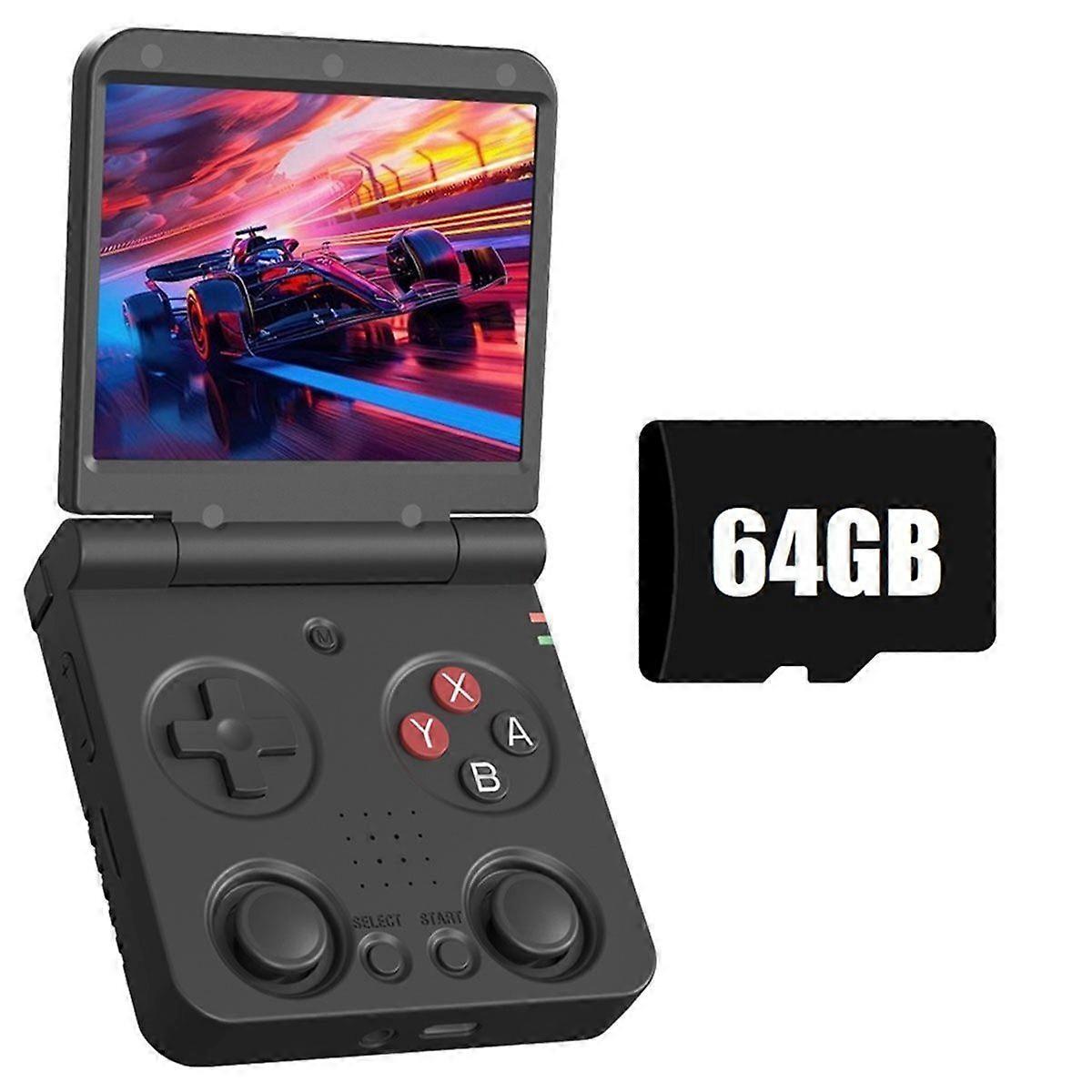 Flip V2 Retro Handheld Game Console 64GB 3.5inch IPS Screen Open Source Portable Game Console -Compatible Game Pad A