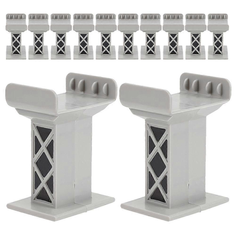 12pcs Train Bridge Pier: Track Railway Accessories Multi-Level Support Risers High Level Blocks Compatible All Major Brands
