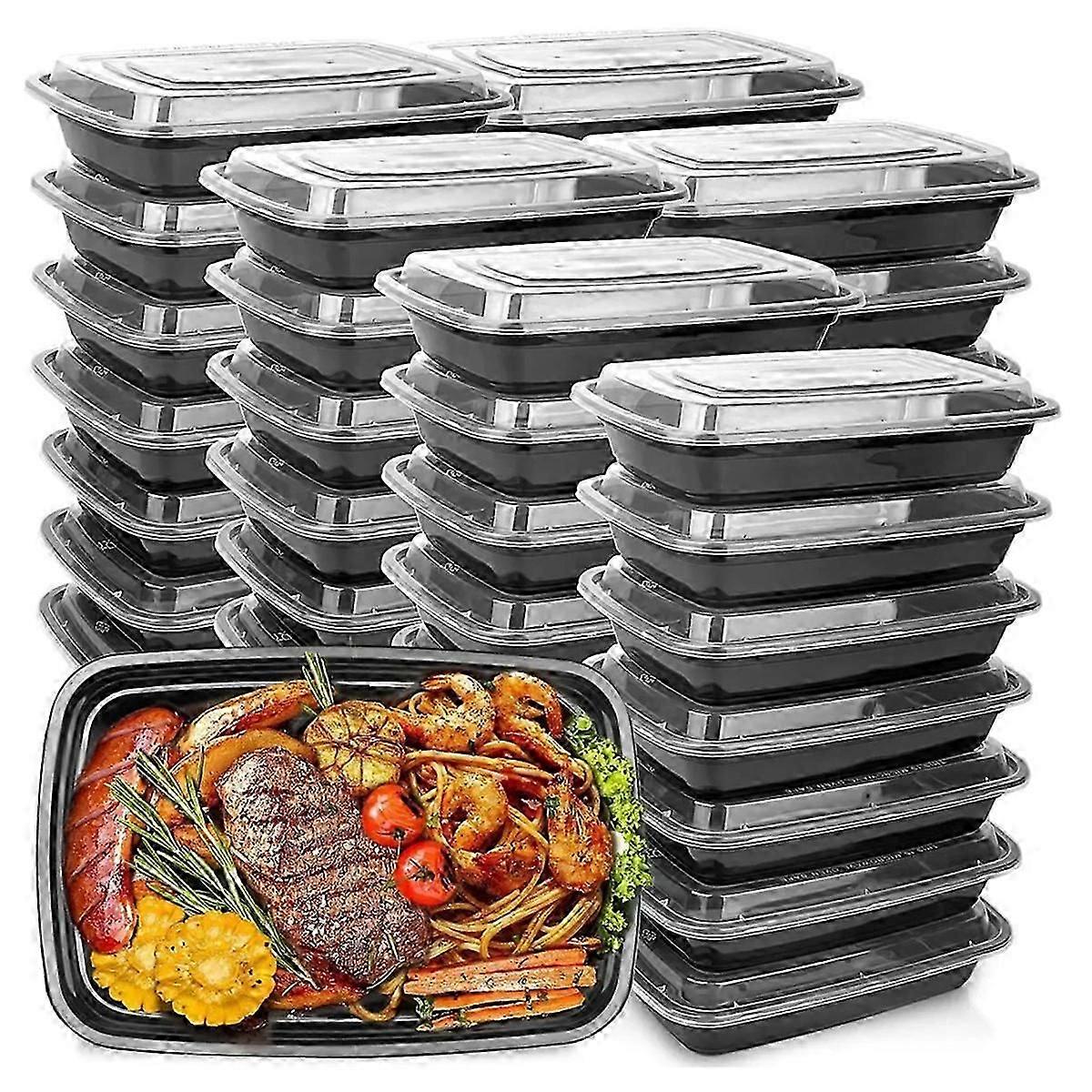 1000ml Thick Disposable Takeaway Lunch Box Tableware Can Be Microwave Heated Rectangular Plastic Bow