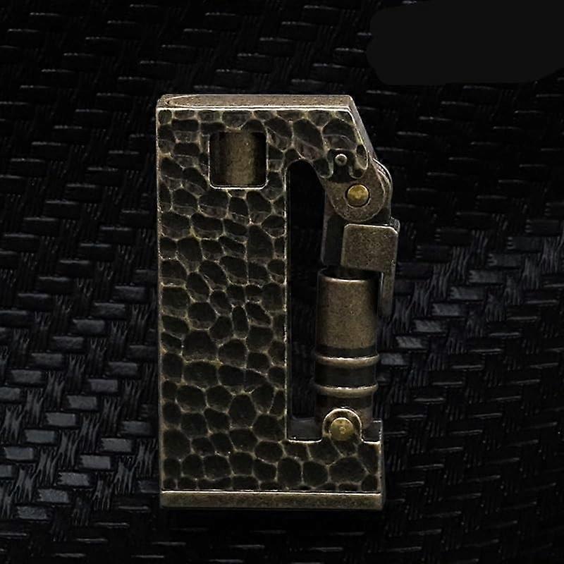 Silver Windproof Kerosene Lighter Retro Metal Design OneButton Ignition Durable Antique Pocket