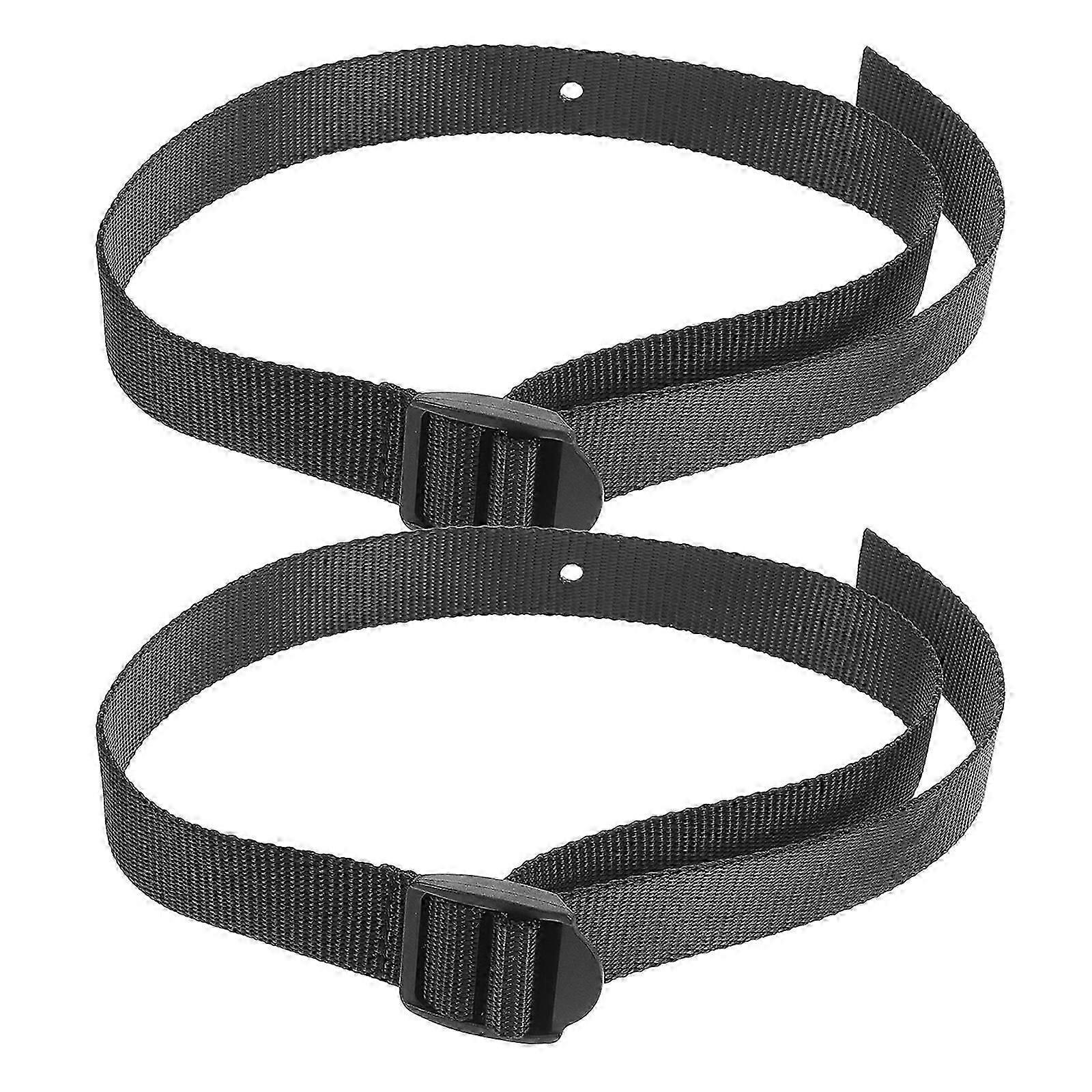 2pcs Adjustable Nylon Rowing Machine Foot Straps with Plastic Buckle