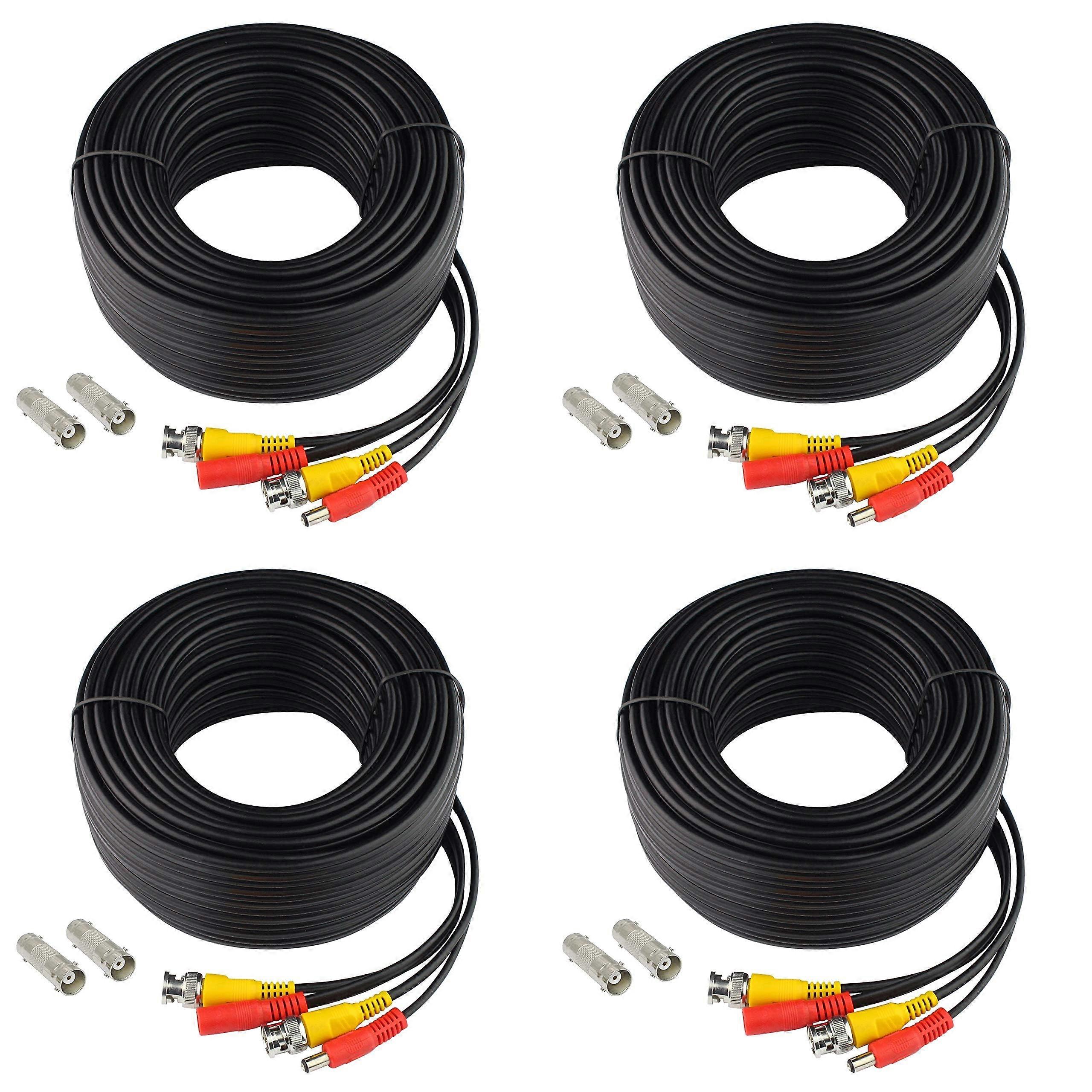 4 Pack 100ft CCTV Camera BNC Cable with Video and Power for Flexible Security Setup