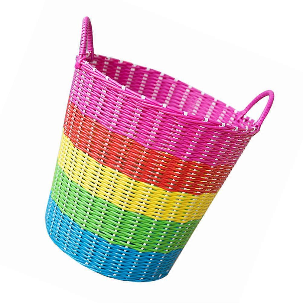 Storage Basket Plastic Rattan with Clothes Holder for Storage Use 1Pcs