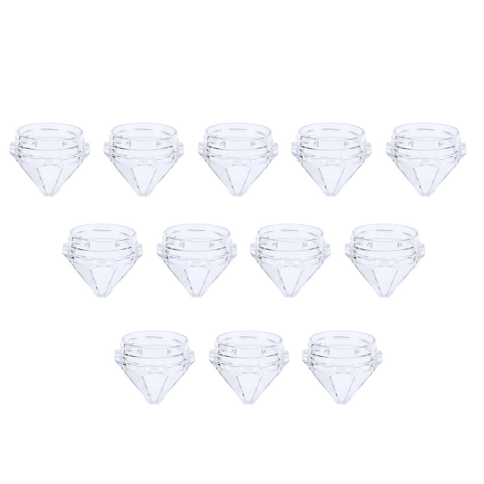 Plastic Makeup Jar Diamond Shaped for Storage 30Pcs Transparent Clear Jars