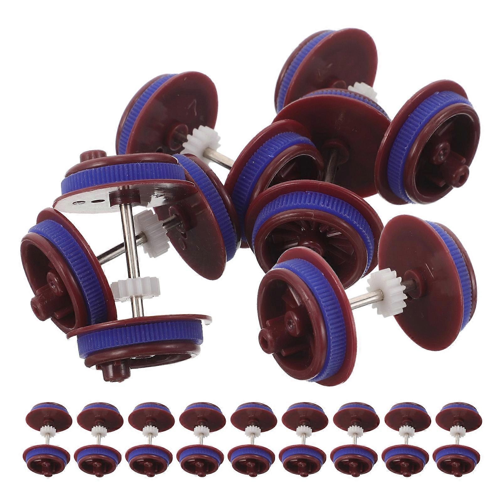 Fire Train Model Car Wheels for DIY Craft Assembly 15Pcs Replacement Set
