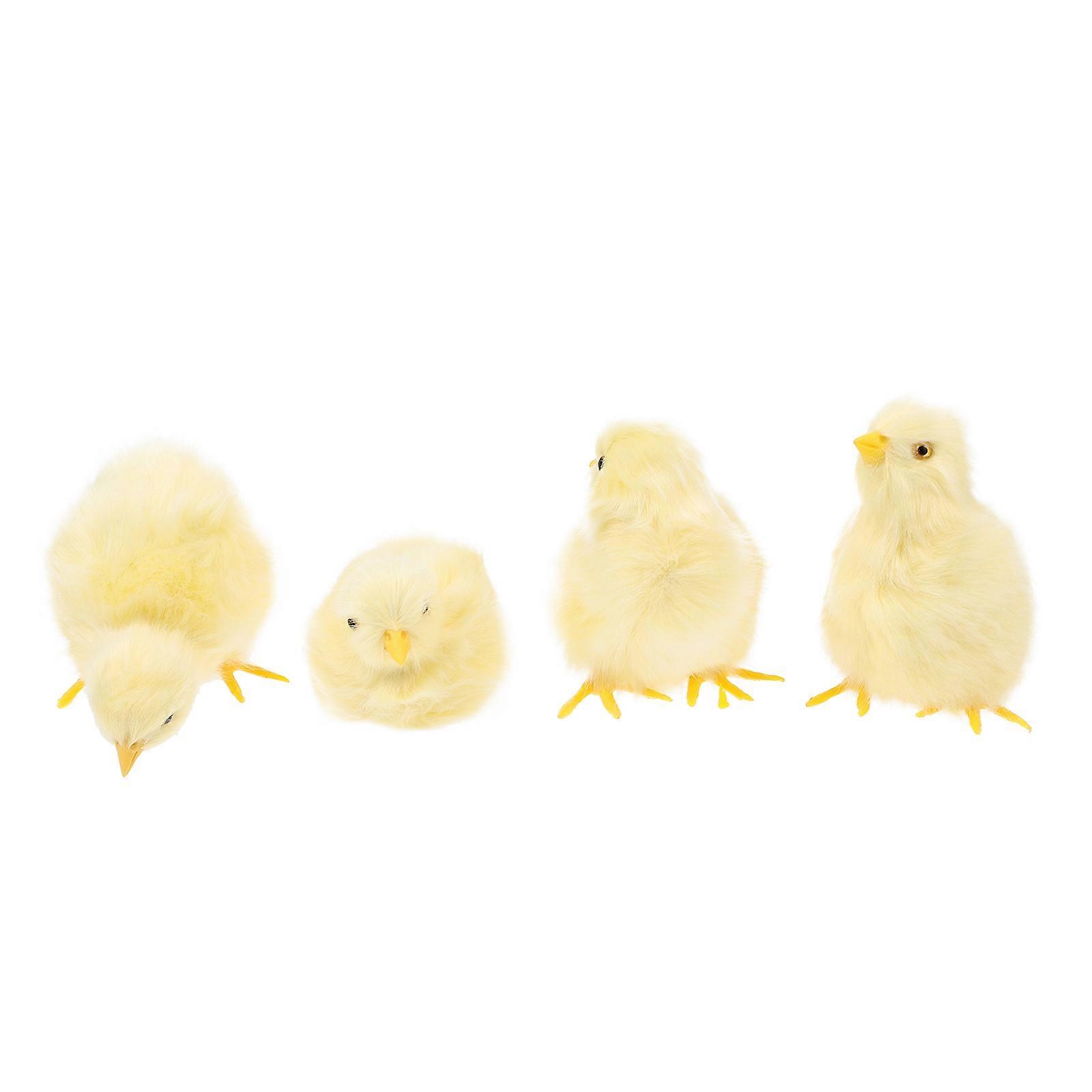 Plush Chick Decor for Office Use 4Pcs Creative Plush Chick Decoration