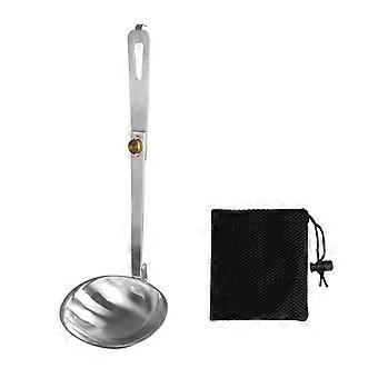 Camping Spoon 304 Stainless Steel Folding Large Capacity Scoop for Outdoor Cooking and Camping
