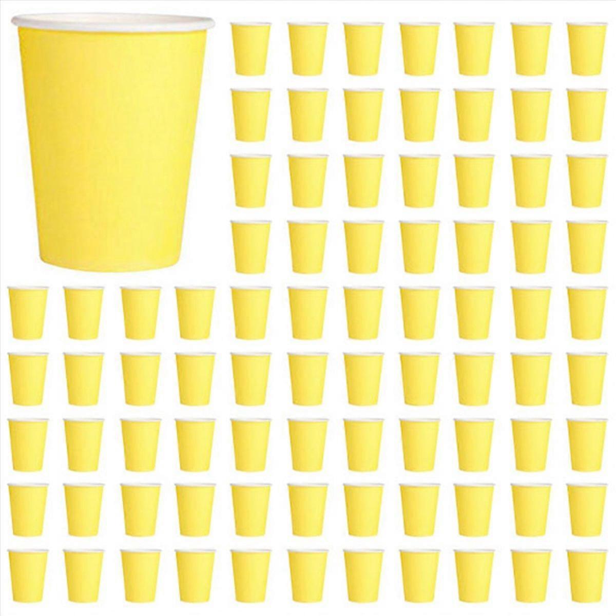 20x Paper Cups Solid Colours Birthday Catering yellow