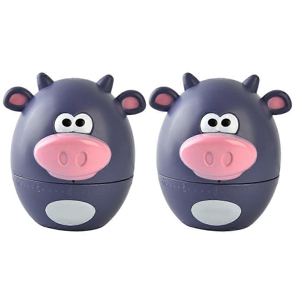 Clockwork Kitchen Timer Time Management Purple 7.20X6.80X6.80CM 2Pcs