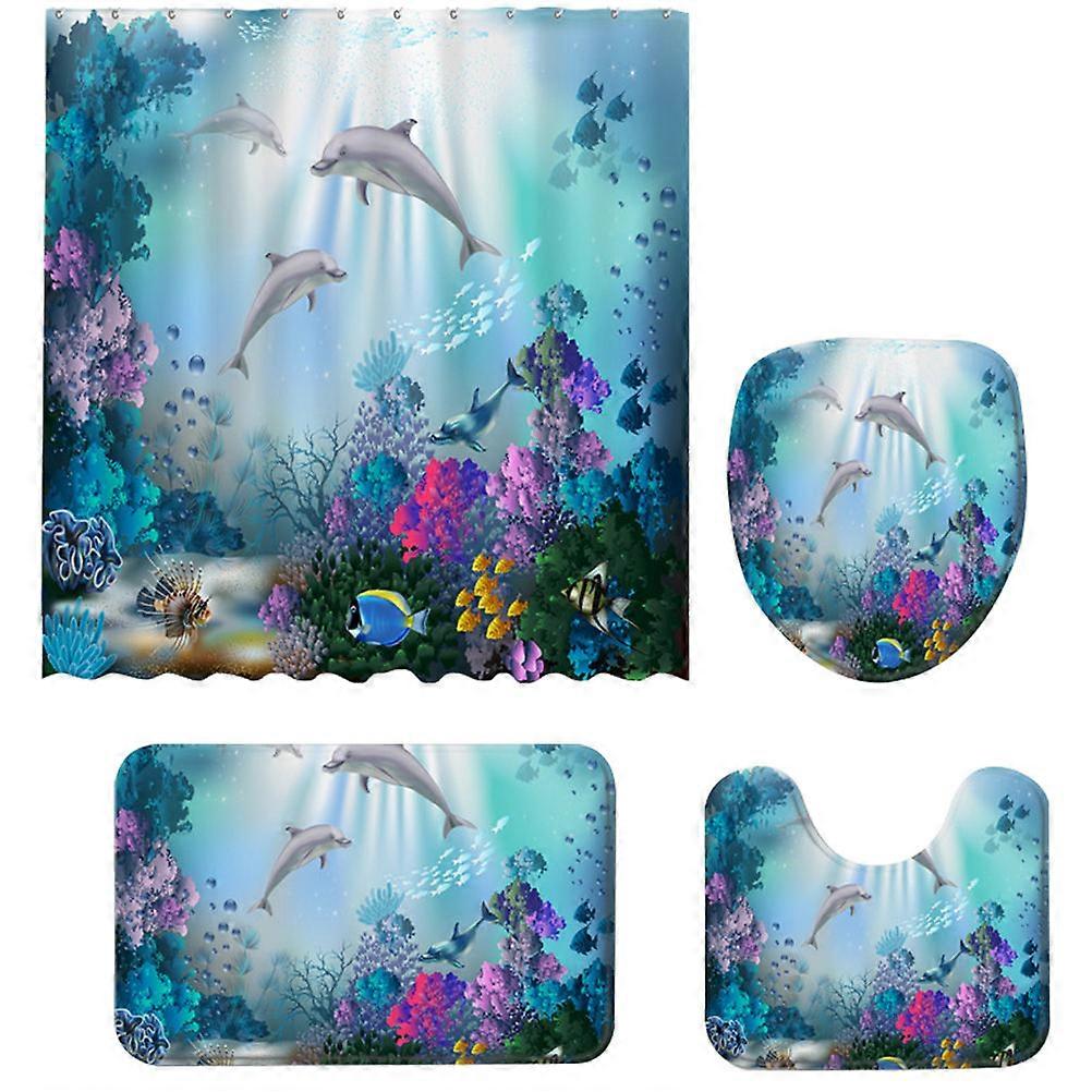 Ocean Animal Decorative Bath Curtain for Waterproof Use 1Set