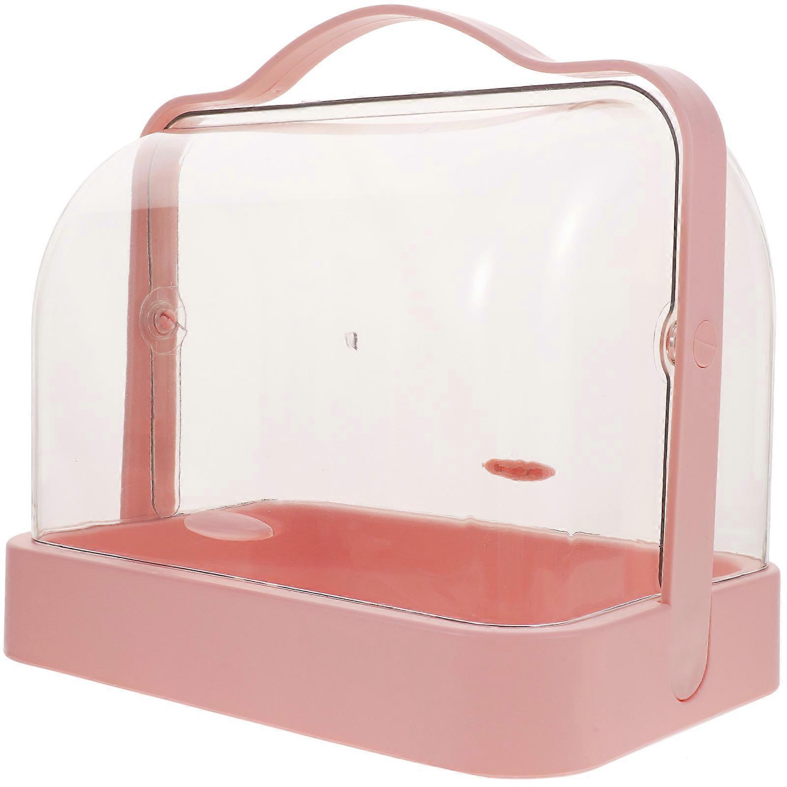 Organizer Box for Makeup Storage with Clear Lid and Handle