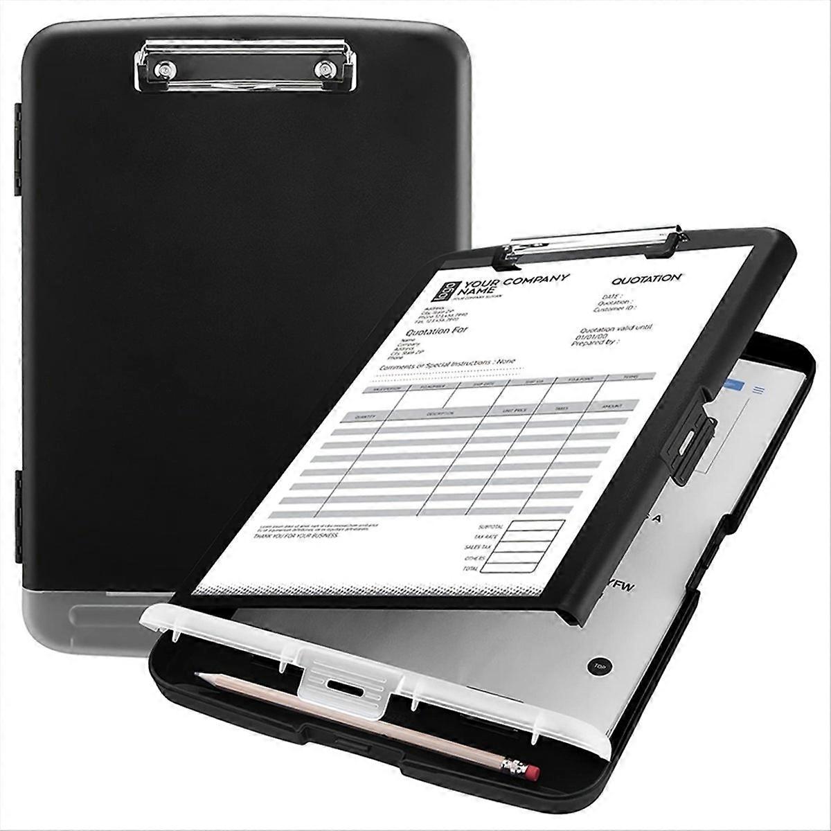 Large A4 Waterproof File Box with Pen Slot Desktop Plastic Folder