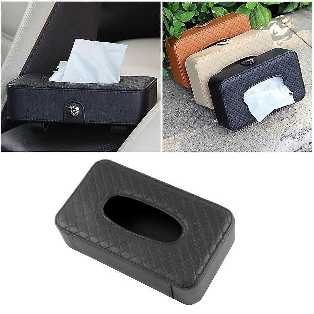 Black Tissue Container PU Facial Box for Car