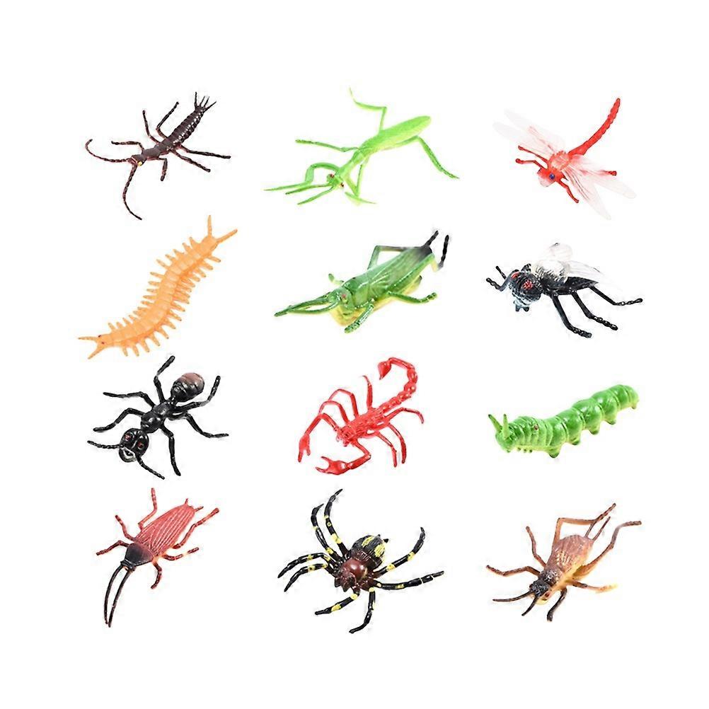 Simulation Model Insect Animals Figurine Toy for Playing 12Pcs Set