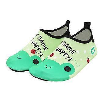 Waterschoenen voor kinderen (meisjes en jongens) maat 5-5,5, sneldrogende outdoorsokken voor peuters, geschikt voor strand, zwembad en surfen (W01, groen)