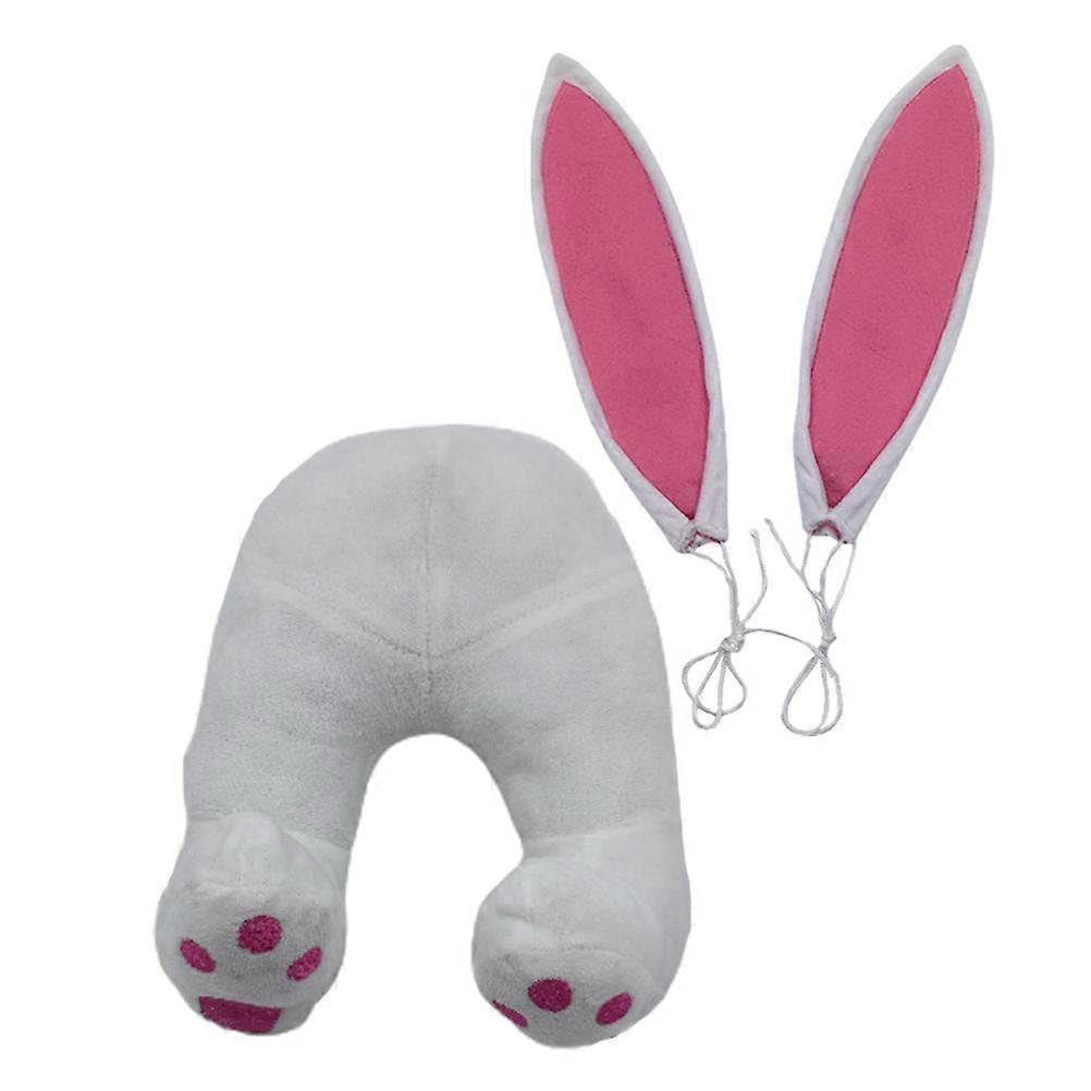 White Bunny Butt Ear Decor for Hanging Easter Door Decorations 1Set