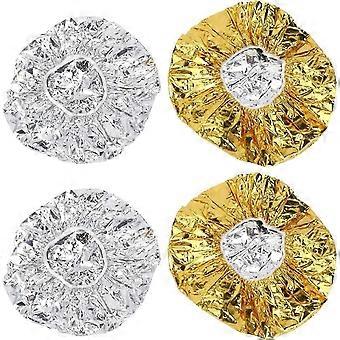 4pcs folha de alumínio tampa descartável coloração de cabelo cap elastic calor chuveiro cap para condicionamento profundo