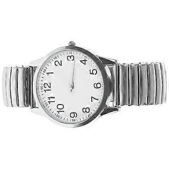 Orologi al quarzo con grandi numeri da polso per visualizzare l'ora, 1 pezzo, argento, luminoso.