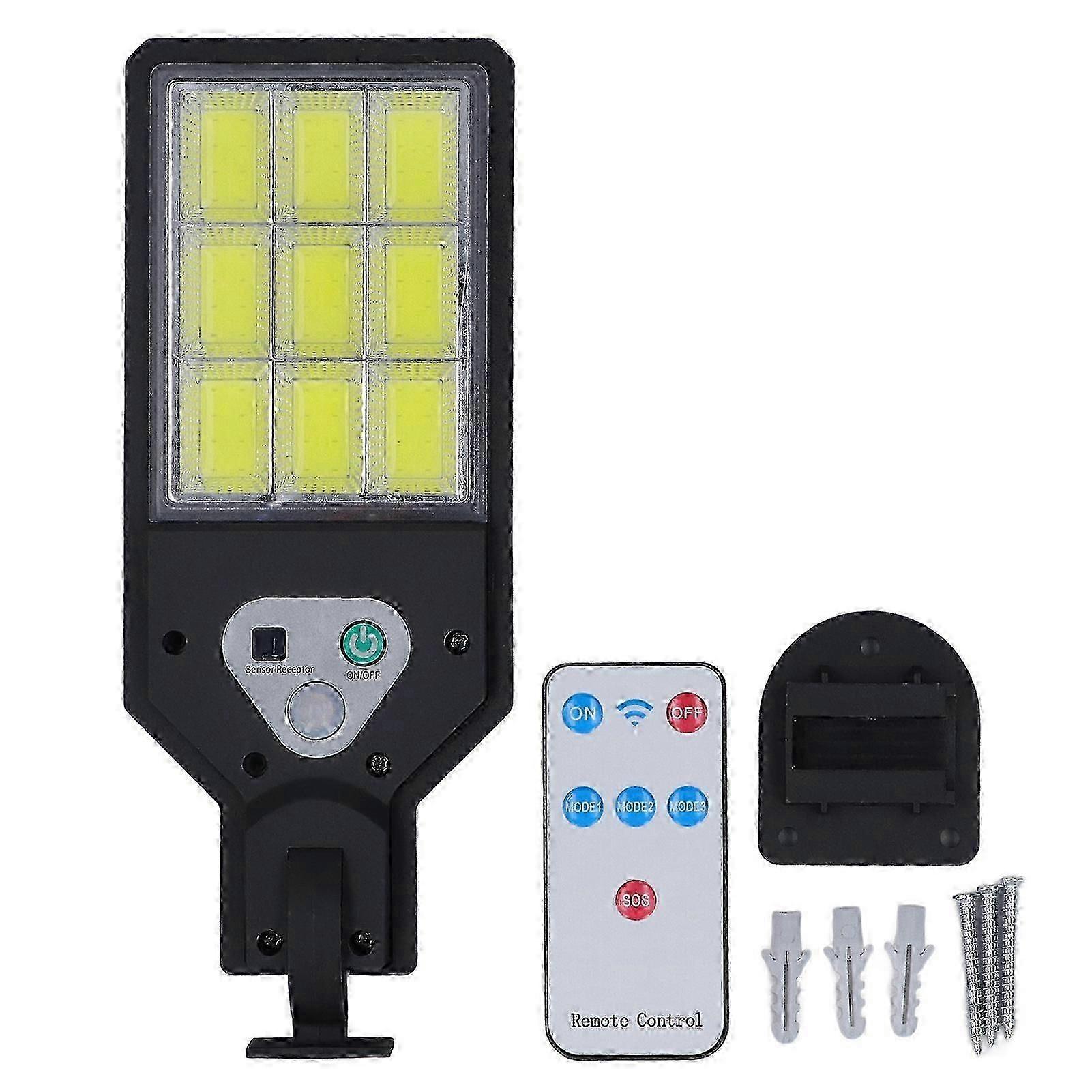 Solar Sensor Lamp IP64 Waterproof COB White Light Motion Sensor with Remote Control
