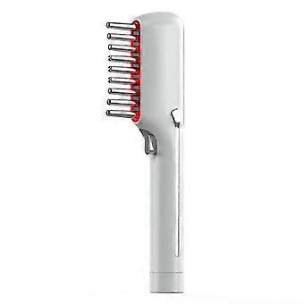 Elektrische haargroeikam voor hoofdhuidmassage, 655 nm rood licht, microstroom, 12000 RPM hoogfrequente vibratie, anti-haaruitval, thuis haarspa, wit