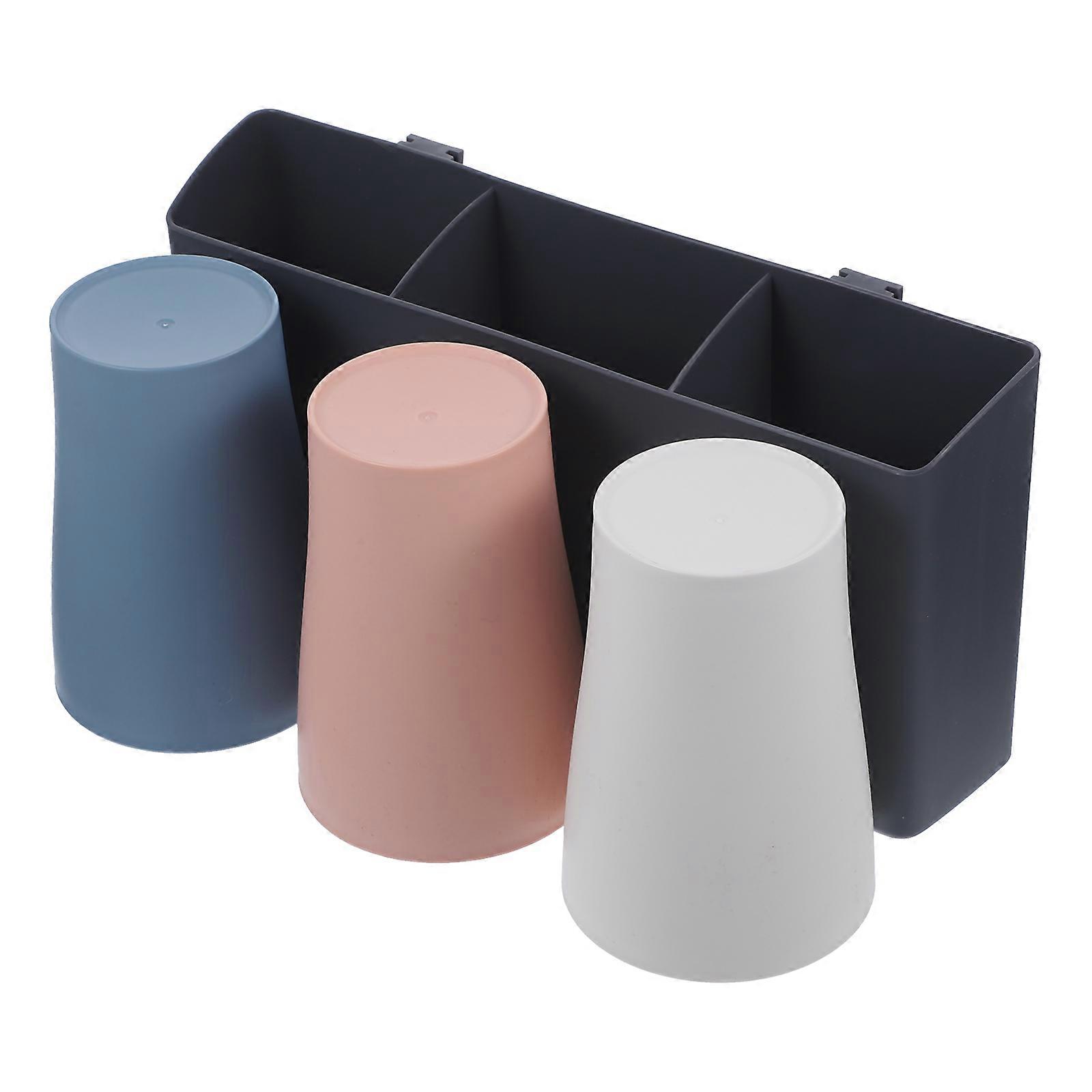 Wall Mount Toothbrush Toothpaste Rack Organizer for Storage 1Set Blue