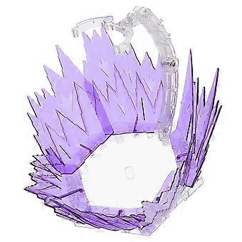Suporte de plástico para exibição de figuras de ação com efeito, conjunto com 3 bases roxas.