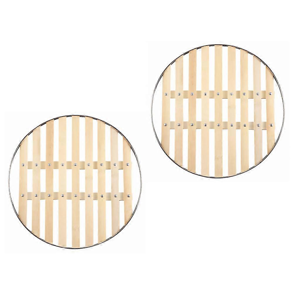 Steamer Rack Bamboo Round Steaming Holder for Kitchen 2Pcs Use