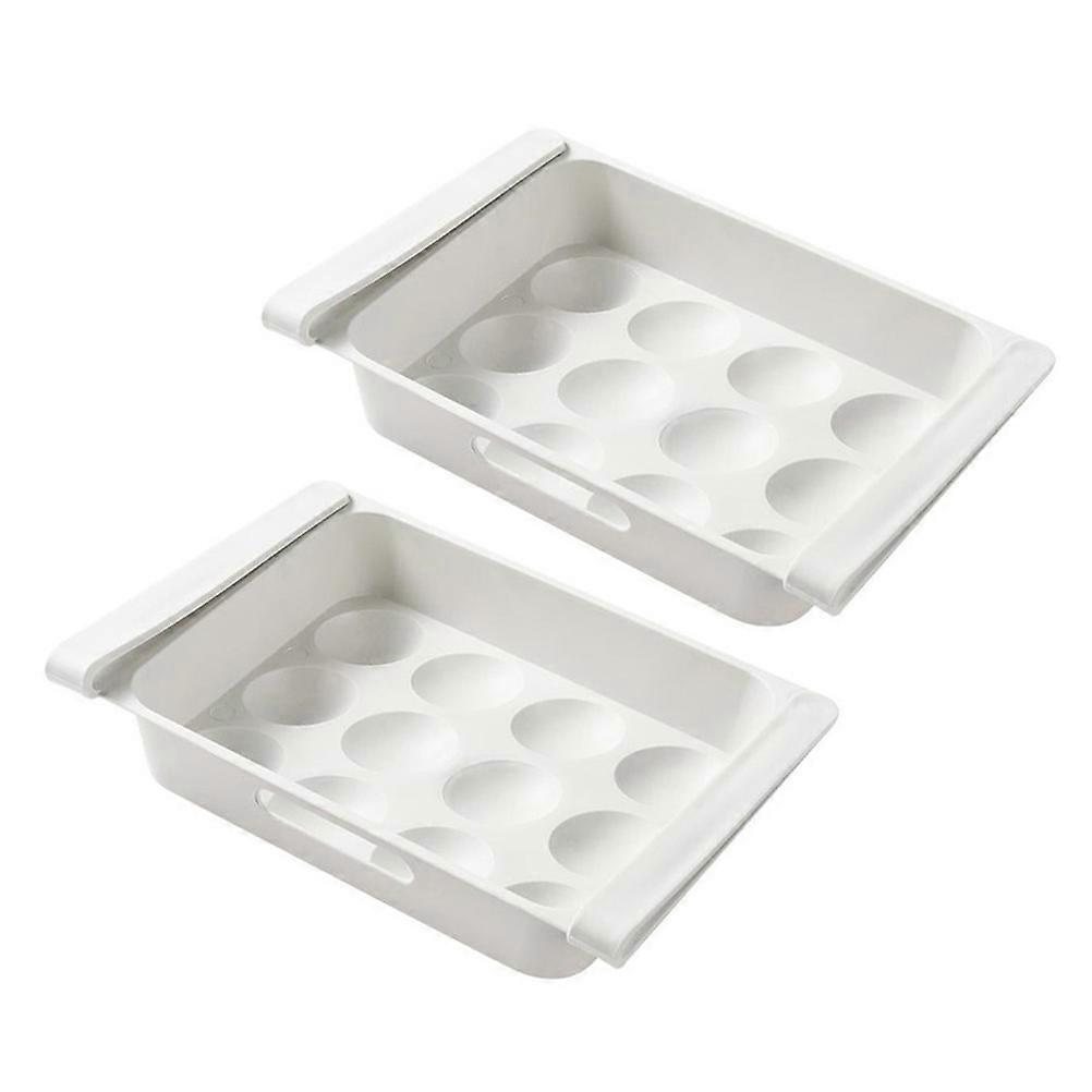 Plastic Refrigerator Egg Containers Drawer Type Storage Box 2Pcs