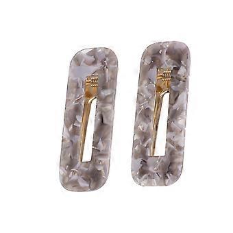 Grey Leopard Hair Assessory Plastic Square Design For Any Hairstyle 2Pcs