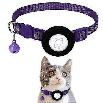 Reflective Airtag Cat Collar Breakaway With Gps Holder, Safety Buckle And Bell For Cat Kitten Puppy