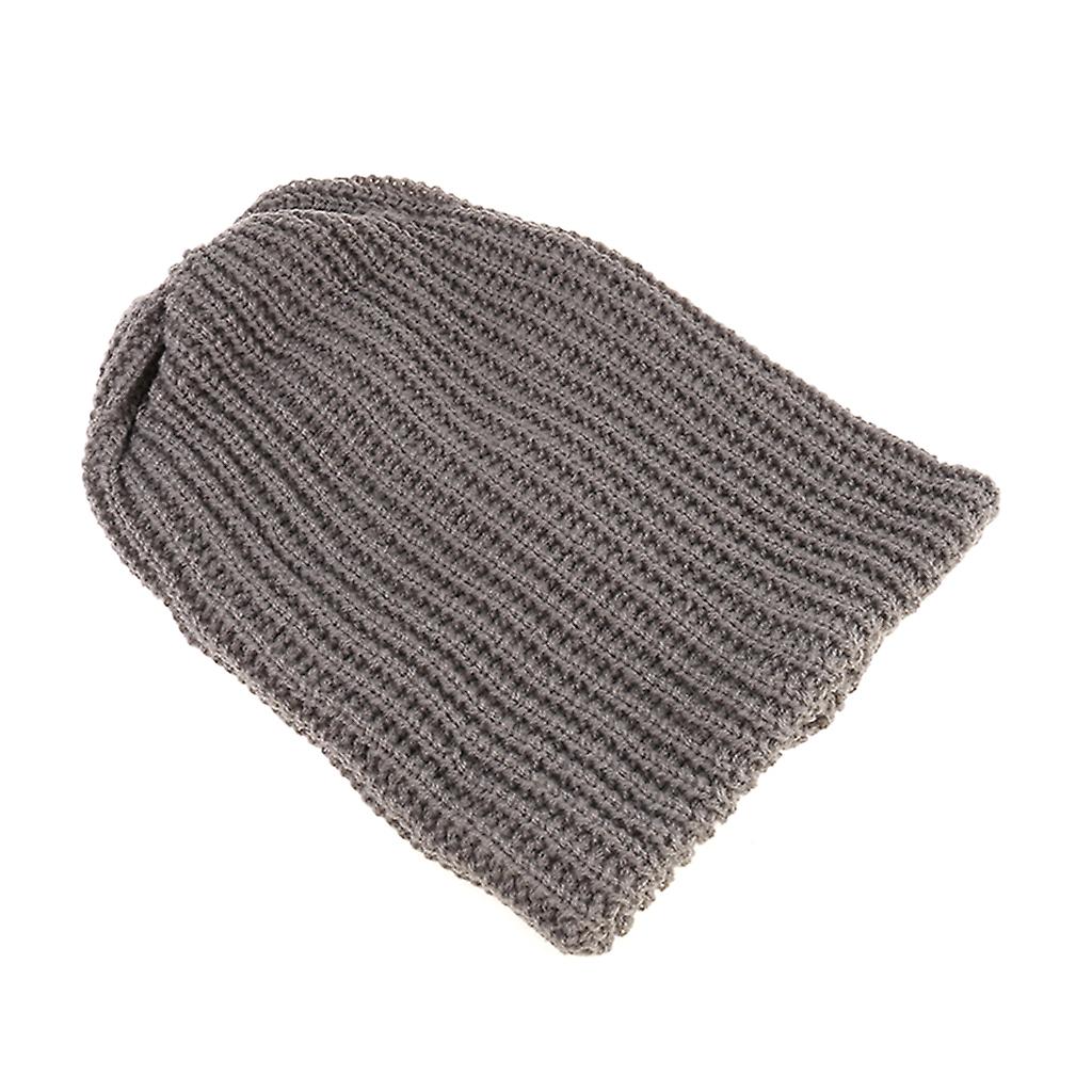 Unisex Women Men Knit Baggy Beanie 