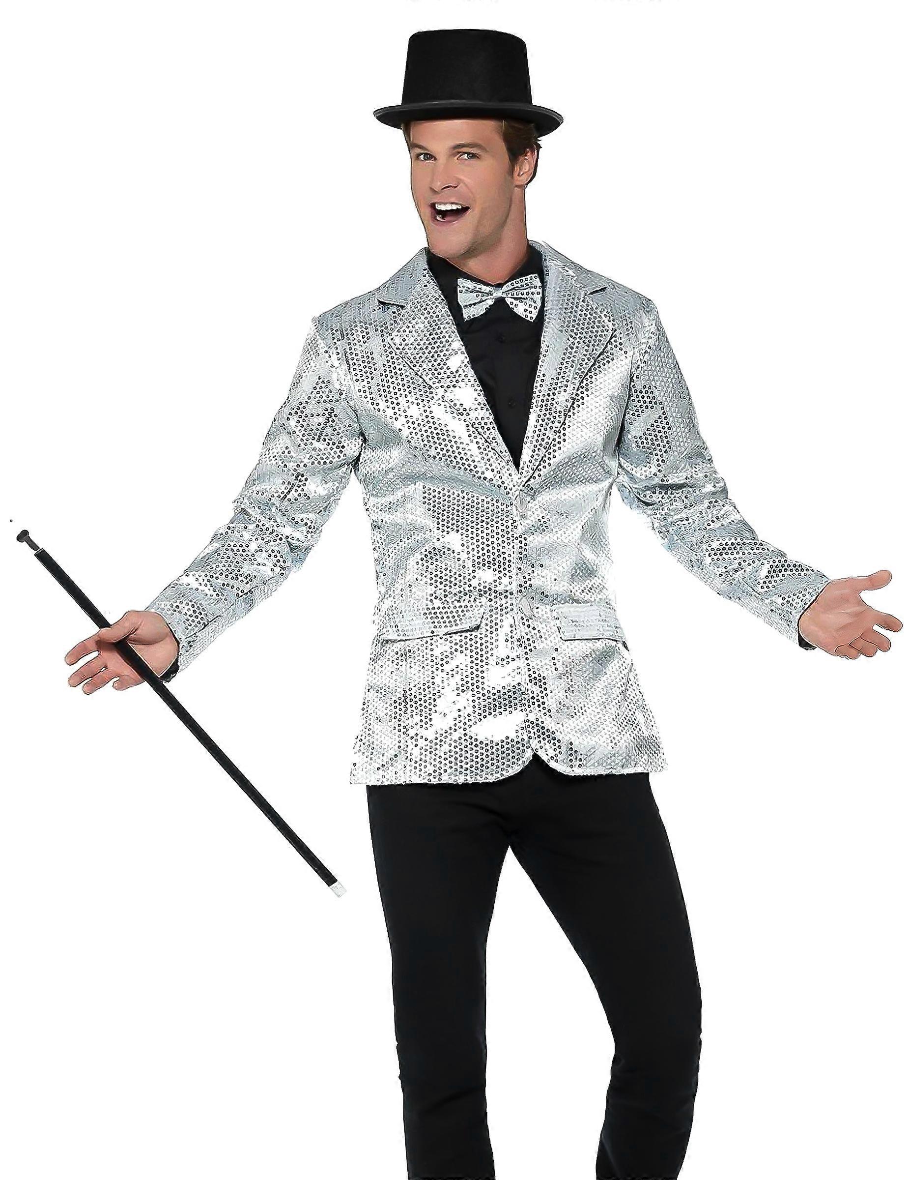 Men's luxury silver sequin disco jacket