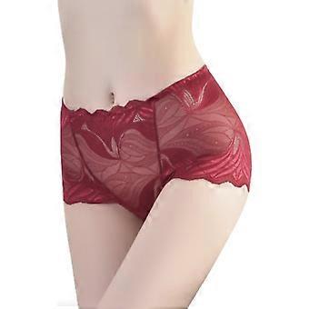 Sexy Women Underwear Panties Lace Mid-Waist Briefs Female Translucent Elastic Underpant Floral Mesh Lingerie Cotton Crotch