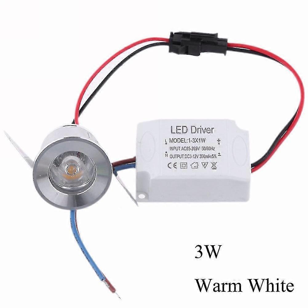 LED Mini Spotlight Lamp Recessed Ceiling Mounted Downlight, 1W/3W Warm White/White, Compact Aluminum for Accent Lighting
