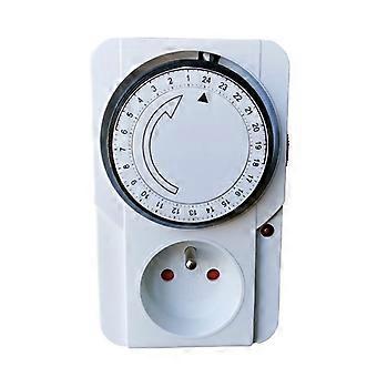 Dww-White Countdown Timer, 1 szt., kaliber angielski, mechaniczny timer gniazdkowy (timer gniazdkowy z funkcją odliczania i blokadą bezpieczeństwa dla dzieci)