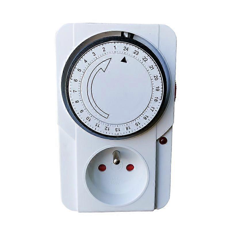 Dww-White Countdown Timer 1 pc English Caliber Mechanical Socket Timer (Socket timer with countdown function and child safety lock)