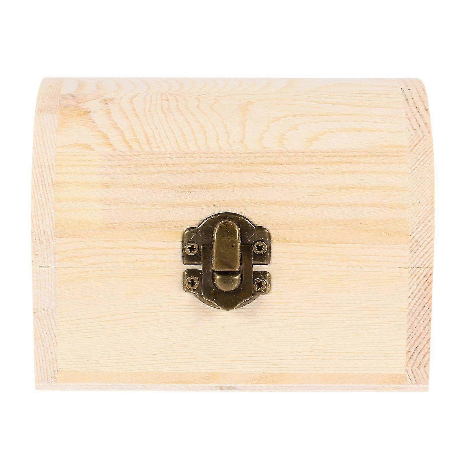 1Pc Solid Wooden Arc Design Storage Boxes Gift Boxes Treasure Boxes (Medium)