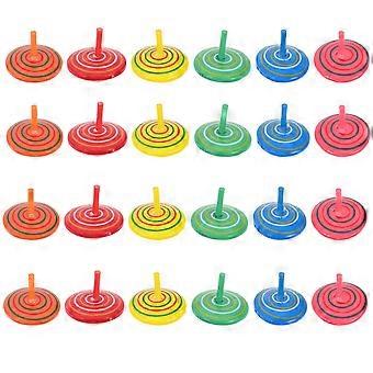25Pcs Wooden Small Funny Peg-top Toy Decompression Toy Kids Educational Toy (Random Color)