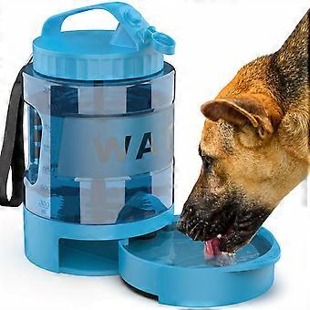 Portable Dog Travel Water Bottle 74 oz, BPA-Free with Detachable Drinking Bowl, Sea Blue Leak-Proof for Camping Hiking