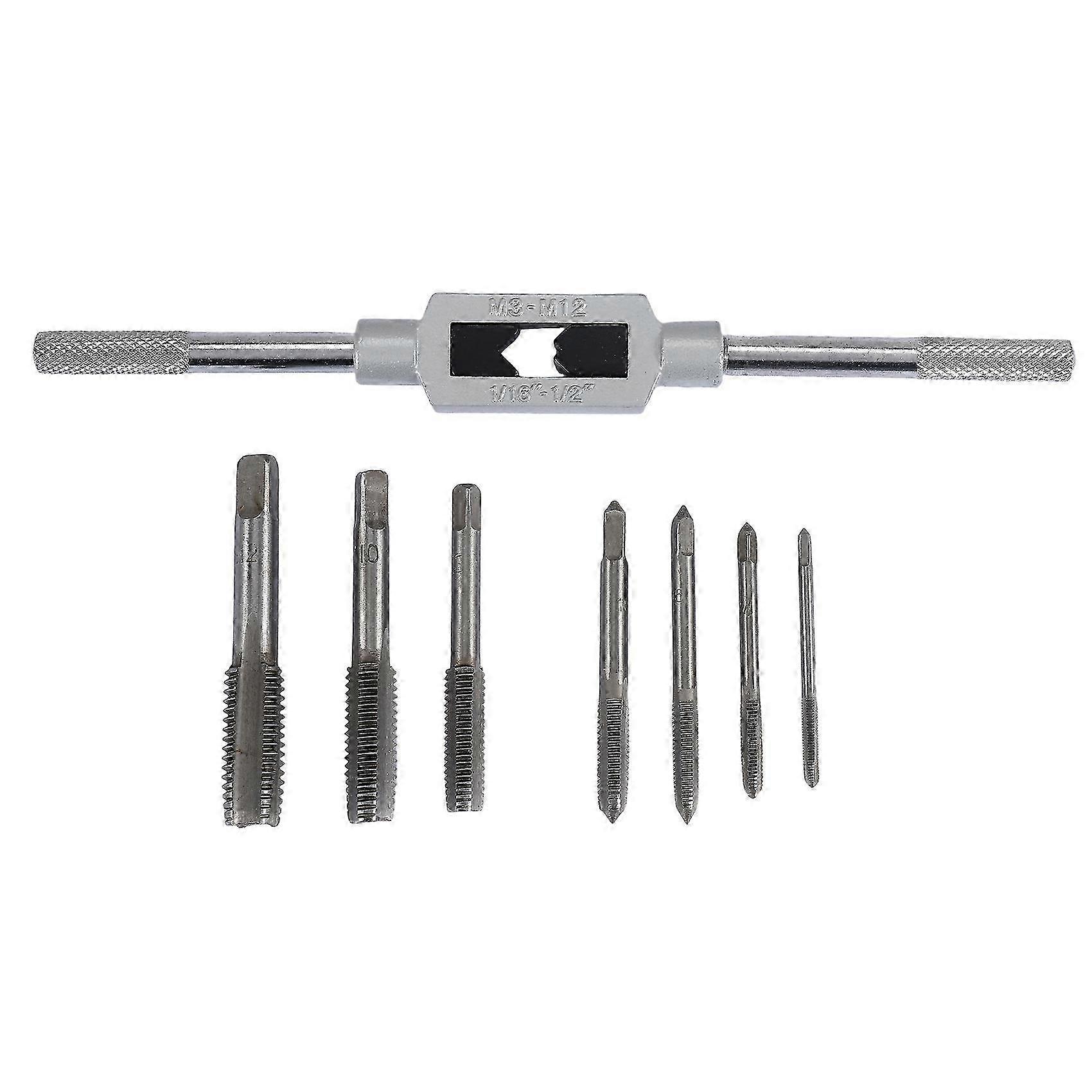 8 in 1 Tap Tool Set Thread Metric Machine Hand Screw Thread Plug Taps Set