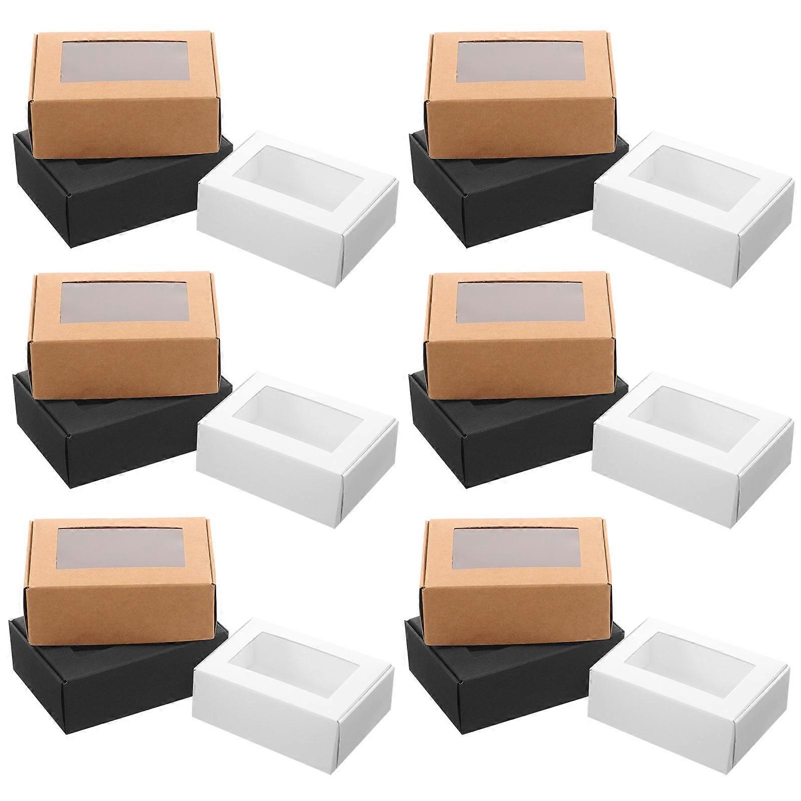 Soap Wrapping Boxes Paper Storage Boxes with Clear Window 60Pcs