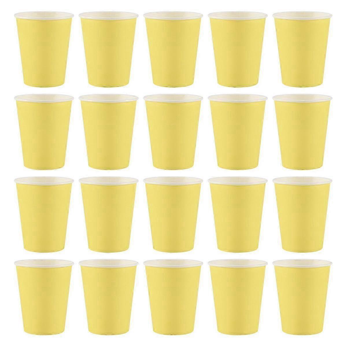20x Paper Cups Solid Colours Birthday Catering yellow