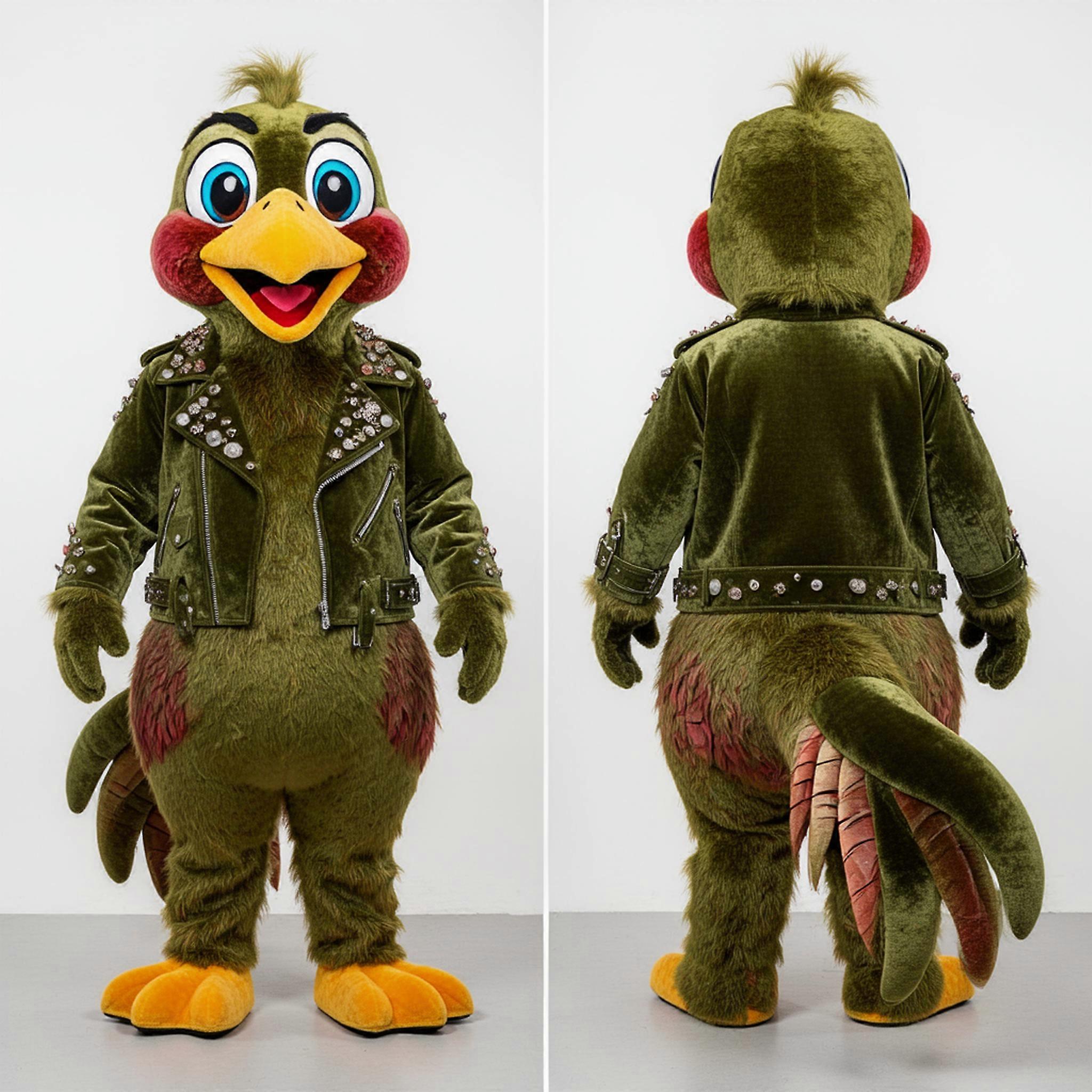 MASTICOT Olive Velvety Pheasant Mascot